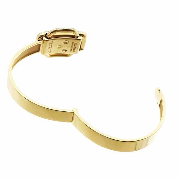 HERMES Suntulle Diamond 1.59ct Bracelet 16cm K18 YG Yellow Gold 750 Bangle - Picture 4 of 9